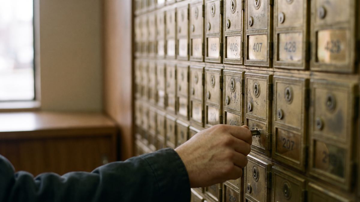 Check whether a marketing agency is real Wall of rental mailboxes at a mailbox store, the kind of address a fake agency uses